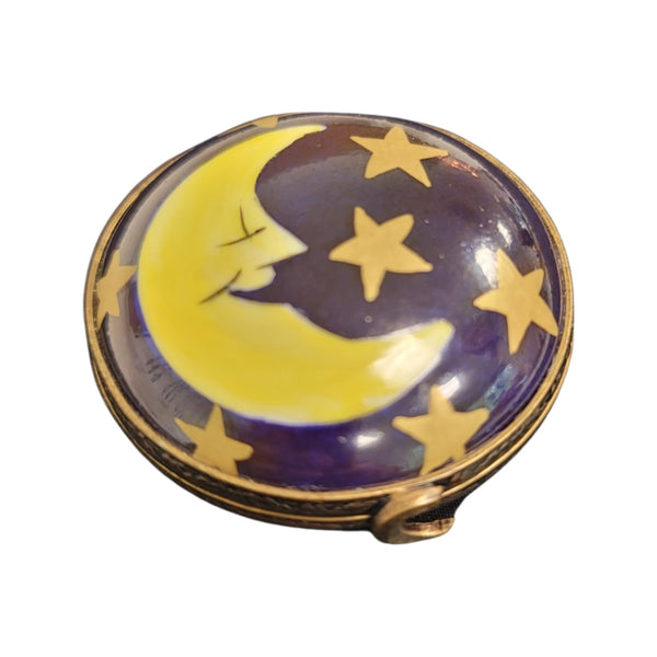 Celestial Moon Stars Pendant Porcelain Limoges LIMOGES BOXES traditional spiritual French Trinket Box