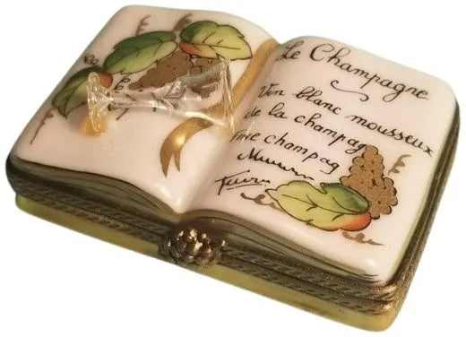 Champagne Book Wine Porcelain Limoges wine spirits celebrate limoges box book special French Trinket Box