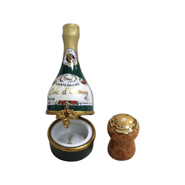 Champagne Bottle Limoges Box Porcelain Limoges wine French Trinket Box