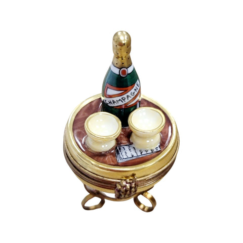 Champagne Celebration Limoges Box Porcelain Limoges wine French Trinket Box