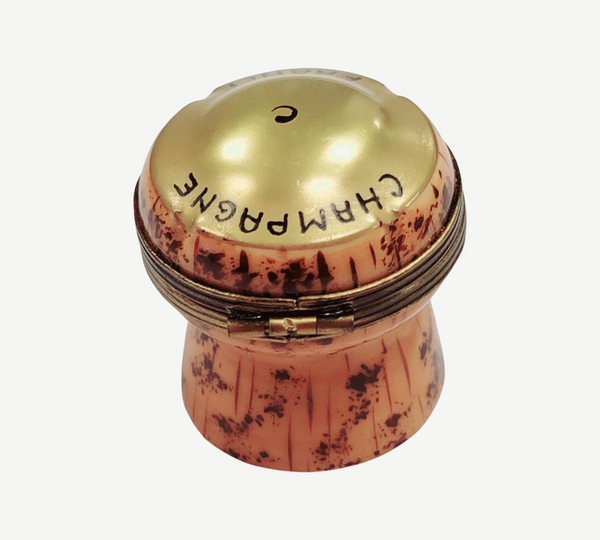 Champagne Cork Limoges Box Porcelain Limoges spirits champagne wine French Trinket Box