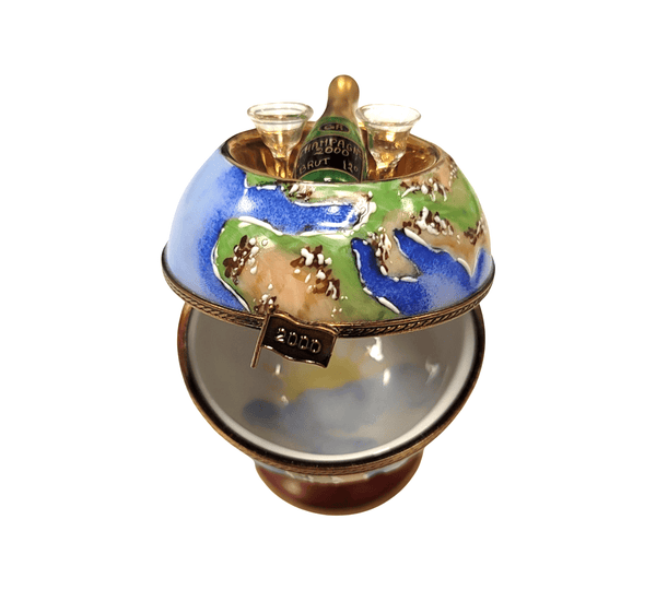 Champagne Globe Delight 2000 Porcelain Limoges WINE LIMOGES BOXES wine travel French Trinket Box