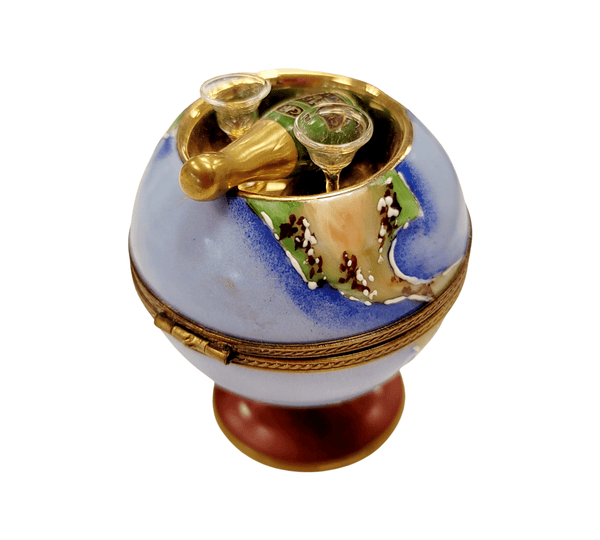 Champagne Globe Delight 2000 Porcelain Limoges WINE LIMOGES BOXES wine travel French Trinket Box