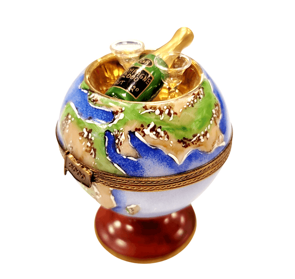 Champagne Globe Delight 2000 Porcelain Limoges WINE LIMOGES BOXES wine travel French Trinket Box