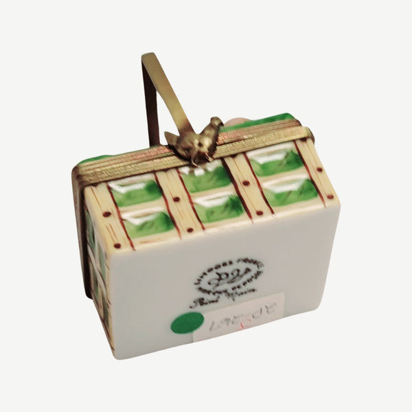 Charming Basket of Colorful Eggs Porcelain Limoges Food Basket French Trinket Box