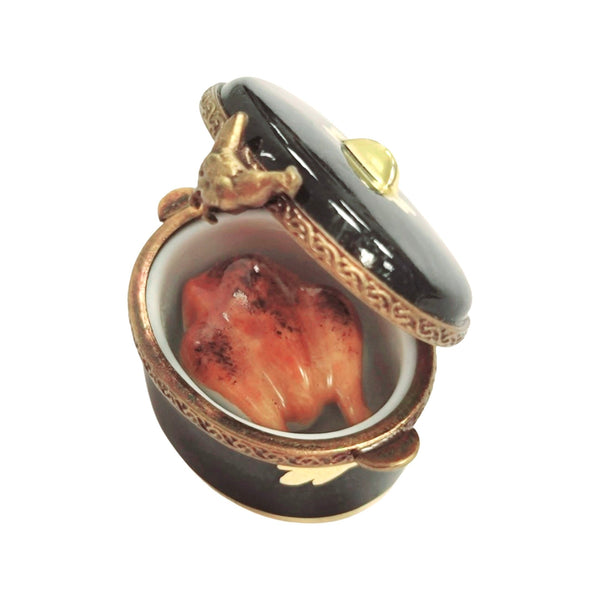 Charming Chicken Turkey Roaster Porcelain Limoges food French Trinket Box