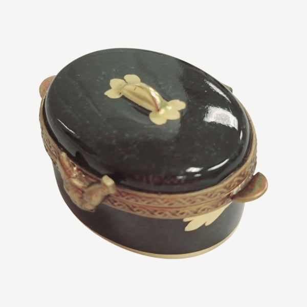 Charming Chicken Turkey Roaster Porcelain Limoges food French Trinket Box