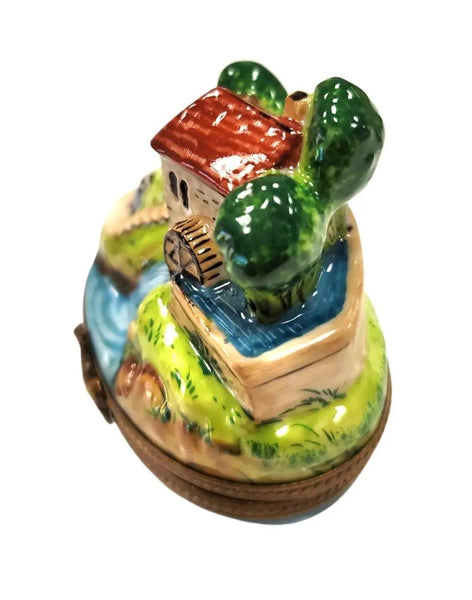 Charming Cottage River Limoges Box Porcelain Limoges home French Trinket Box