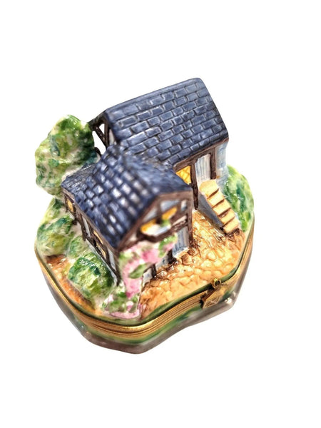 Charming Country Cottage Limoges Box Porcelain Limoges home French Trinket Box