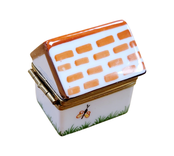 Charming Dog in Dog House Porcelain Limoges dog French Trinket Box