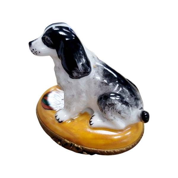 Charming Dog with Playful Ball Porcelain Limoges dog limoges box French Trinket Box