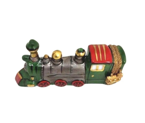 Charming Limoges Train Figurine Porcelain Limoges vehicle xmas French Trinket Box