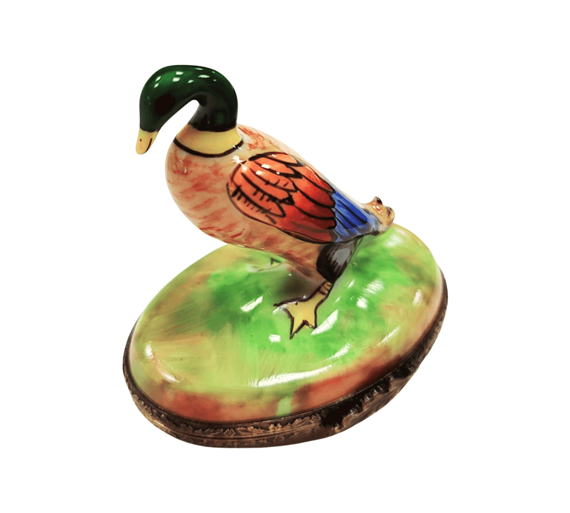 Charming Mallard Duck Figurine Porcelain Limoges bird limoges boxes French Trinket Box