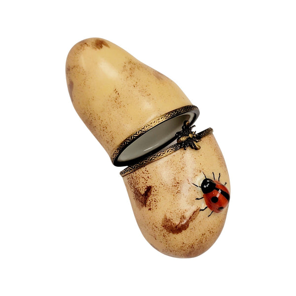 Charming Potato with Ladybug Box Porcelain Limoges fruit vegetables French Trinket Box