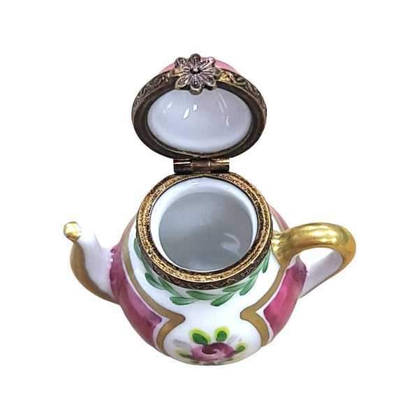 Charming Purple Teapot Treasure Porcelain Limoges China French Trinket Box