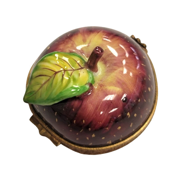 Charming Red Apple Limoges Box Porcelain Limoges fruit vegetables French Trinket Box