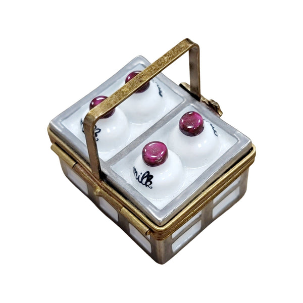 Charming Vintage Milk Bottles Porcelain Limoges food French Trinket Box