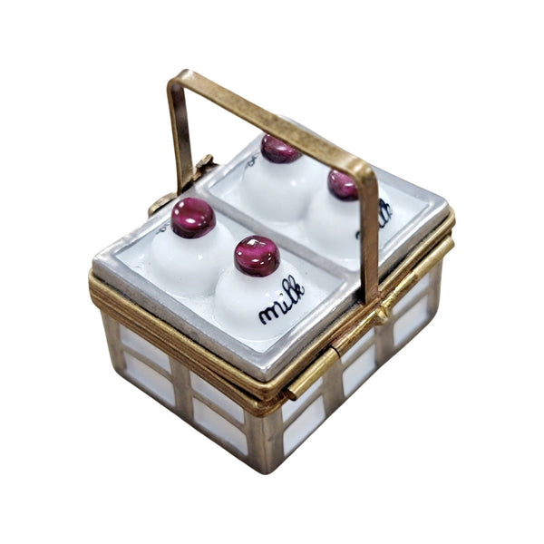 Charming Vintage Milk Bottles Porcelain Limoges food French Trinket Box