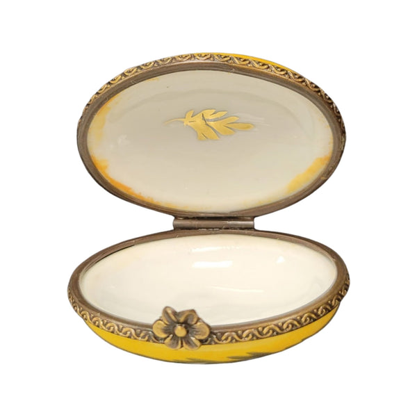 Charming Yellow Floral Limoges Box Porcelain Limoges LIMOGES BOXES traditional French Trinket Box