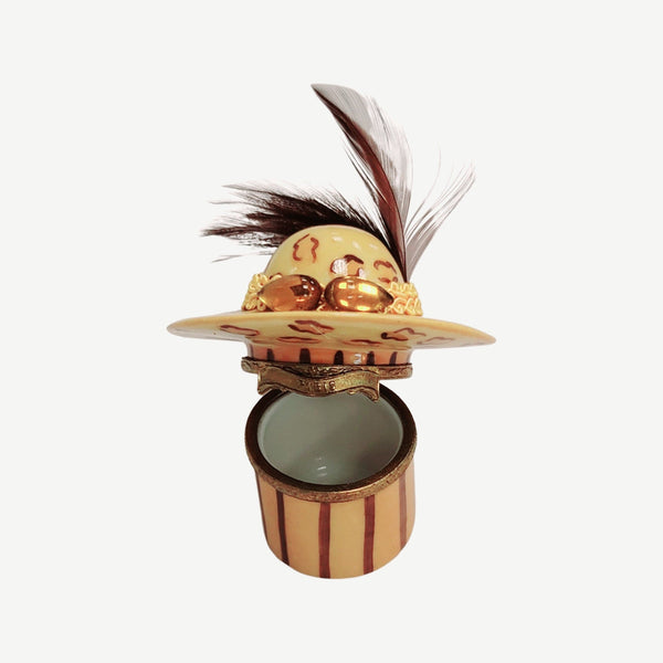 Cheetah Print Elegance Box Porcelain Limoges shoe figurine LIMOGES BOXES French Trinket Box