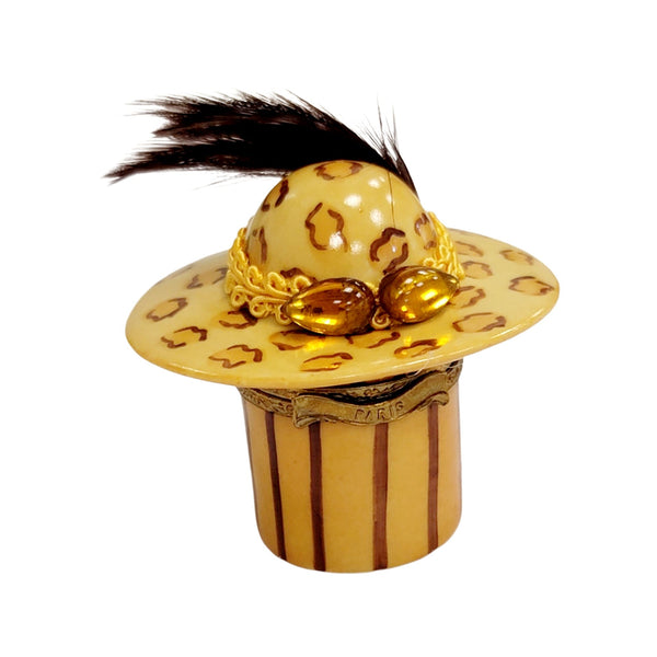 Cheetah Print Elegance Box Porcelain Limoges shoe figurine LIMOGES BOXES French Trinket Box