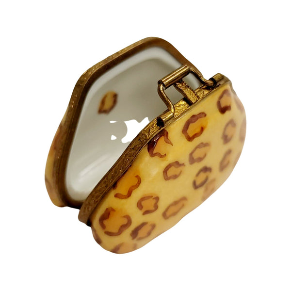 Cheetah Print Porcelain Purse Porcelain Limoges fashion purse figurine LIMOGES BOXES French Trinket Box