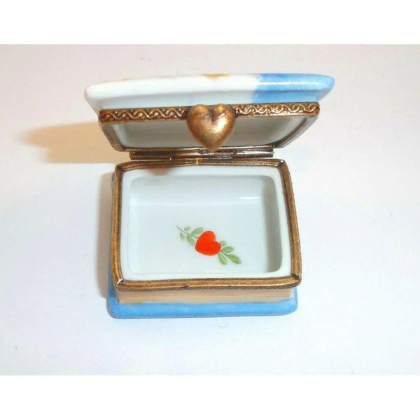 Cherub Lyre Love Lyrics Box Porcelain Limoges Angel Religious love valentine music Limoges Box angel French Trinket Box