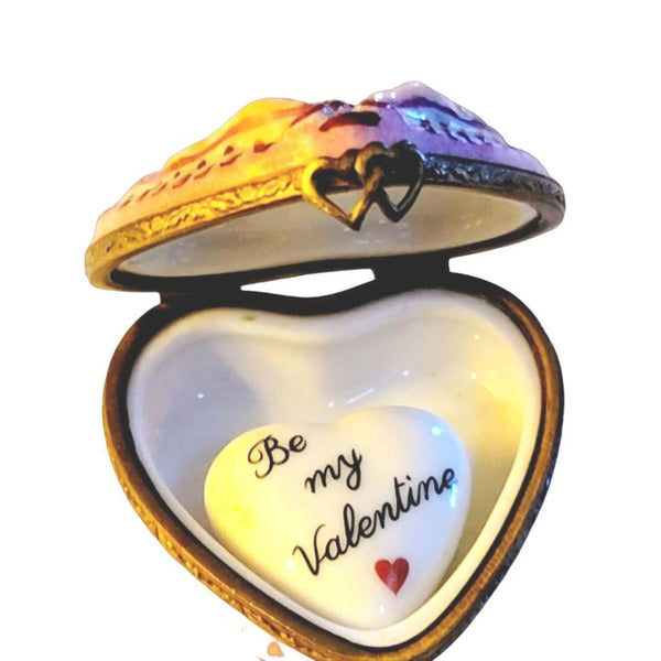 Cherubic Love Heart Box Porcelain Limoges Angel French Trinket Box