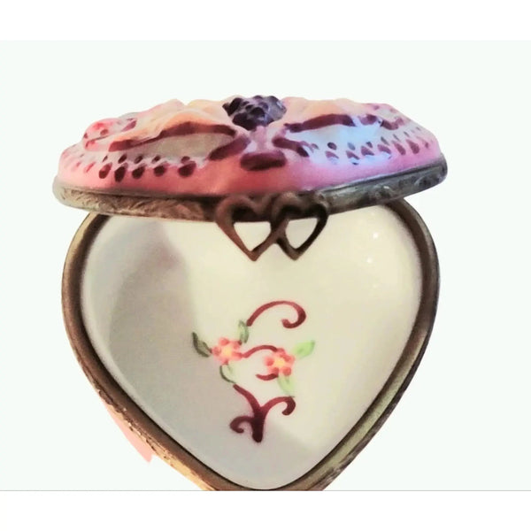 Cherubs Heart Anniversary Box Porcelain Limoges anniversary wedding French Trinket Box