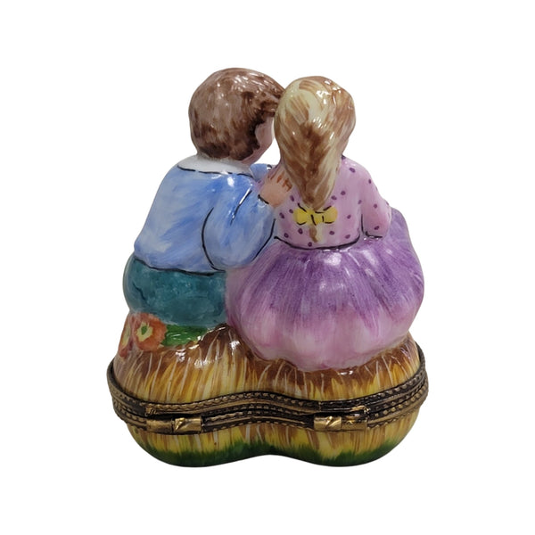 Children's Heartfelt Love Limoges Box Porcelain Limoges Baby heart love French Trinket Box