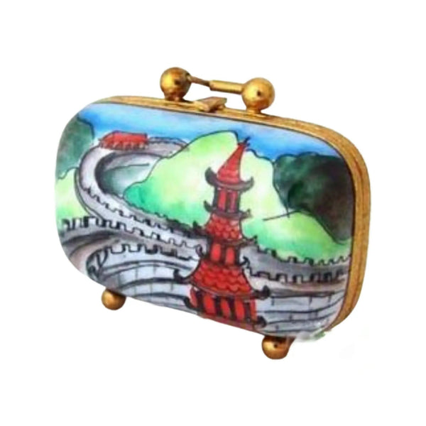 China Travel Suitcase Porcelain Limoges Travel French Trinket Box