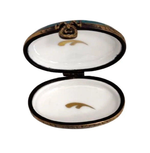 Christmas Candles and Mistletoe Box Porcelain Limoges xmas French Trinket Box