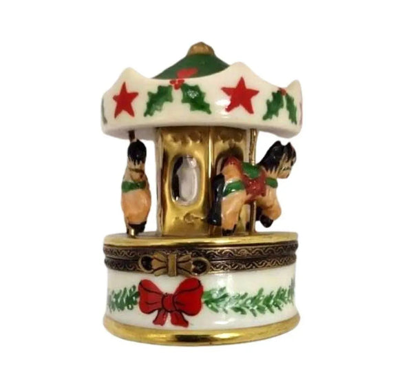 Christmas Carousel Limoges Box Porcelain Limoges Carnival xmas French Trinket Box