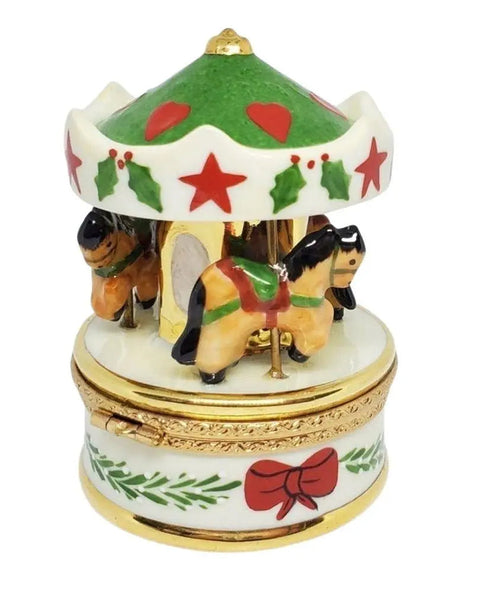 Christmas Carousel Limoges Box Porcelain Limoges Carnival xmas French Trinket Box