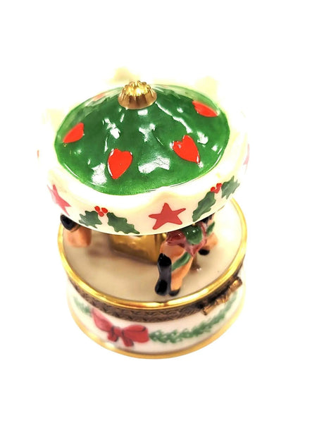 Christmas Carousel Limoges Box Porcelain Limoges Carnival xmas French Trinket Box