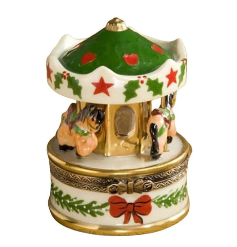 Christmas Carousel Limoges Box Porcelain Limoges Carnival xmas French Trinket Box