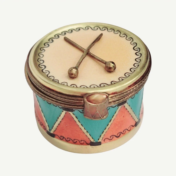 Christmas Drum Limoges Box Collectible Porcelain Limoges xmas French Trinket Box