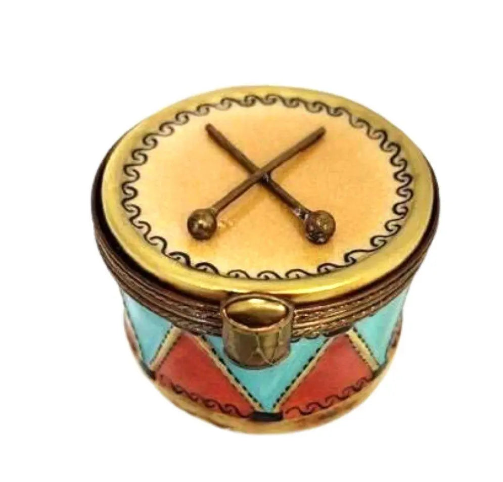 Christmas Drum Limoges Box Collectible Porcelain Limoges xmas French Trinket Box