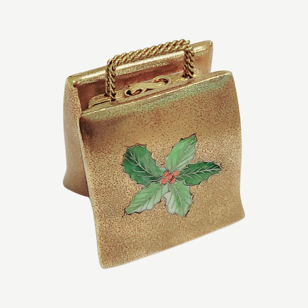 Elegant Christmas Shopping Bag Porcelain Limoges xmas bags French Trinket Box