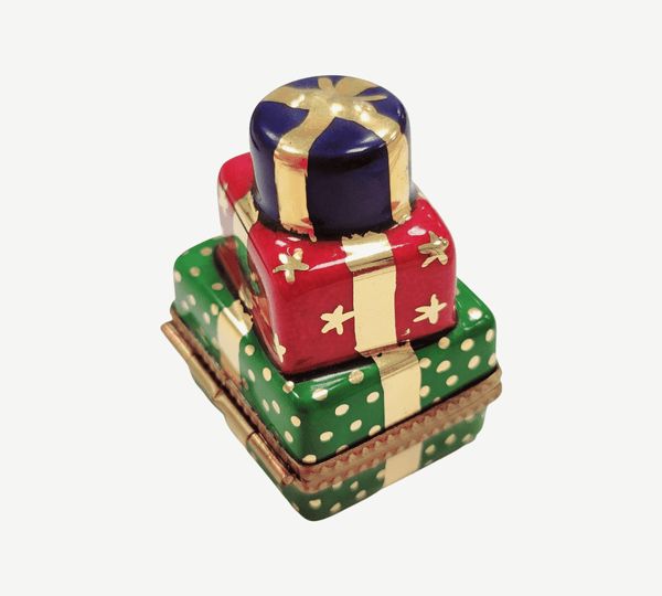 Christmas Teddy Bear Gift Box Porcelain Limoges xmas theme teddy French Trinket Box