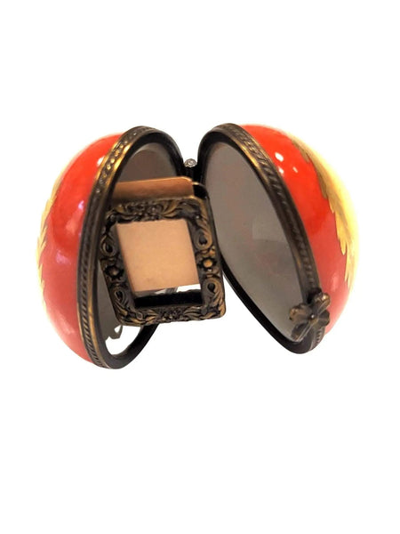 Christmas Tree Limoges Egg Frame Porcelain Limoges xmas egg French Trinket Box