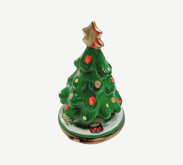 Christmas Tree With Star Figurine Porcelain Limoges Christmas Tree French Trinket Box