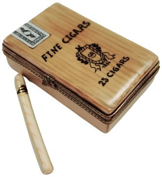 Cigar Box Limoges Figurine Porcelain Limoges wine Limoges Box men French Trinket Box