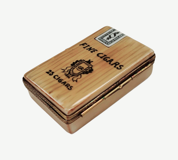 Cigar Box Limoges Figurine Porcelain Limoges wine Limoges Box men French Trinket Box