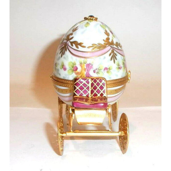 Cinderella Coach Egg Treasure Porcelain Limoges Fairy xmas French Trinket Box