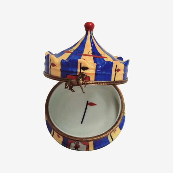 Circus Tent Trinket Box Porcelain Limoges Limoges circus Clown travel French Trinket Box