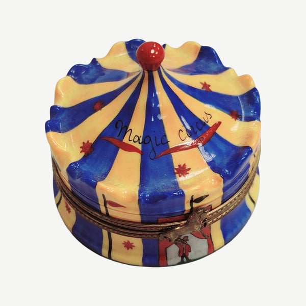 Circus Tent Trinket Box Porcelain Limoges Limoges circus Clown travel French Trinket Box