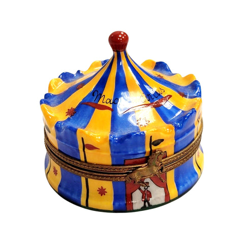 Circus Tent Trinket Box Porcelain Limoges Limoges circus Clown travel French Trinket Box