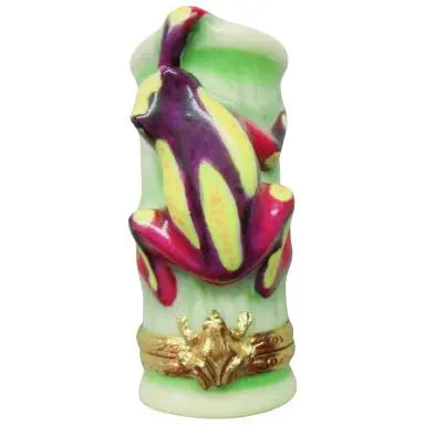 Clown Tree Frog Porcelain Limoges Frog French Trinket Box