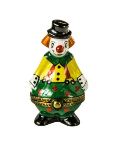 Clown with Big Pants Porcelain Limoges Circus Clown French Trinket Box